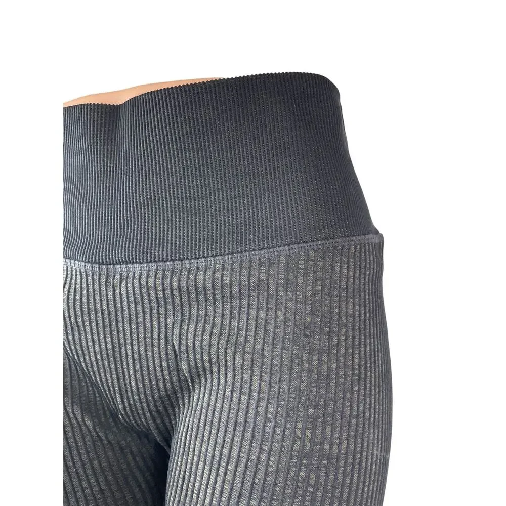 JoyLab Women's Black Ribbed High Rise Yoga Athletic Activewear Biker Shorts L/XL